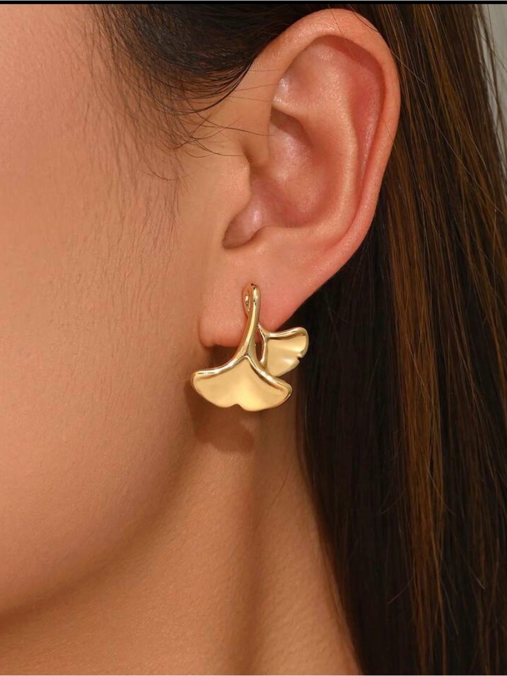 Gold ginco Drop Earrings M817
